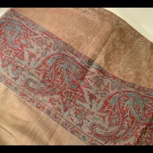 Light very warm & soft Water pashmina shawl in light beige with self pri…